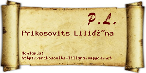 Prikosovits Liliána névjegykártya